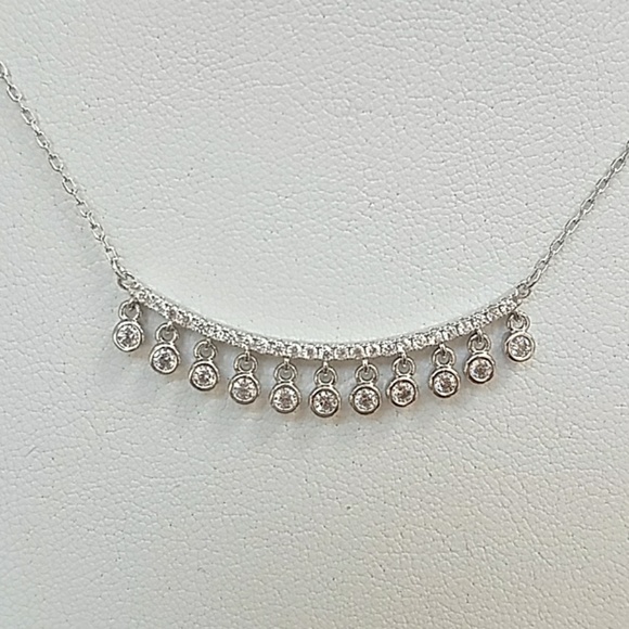 Dangling CZ Necklace adjustable chain - Picture 2 of 8