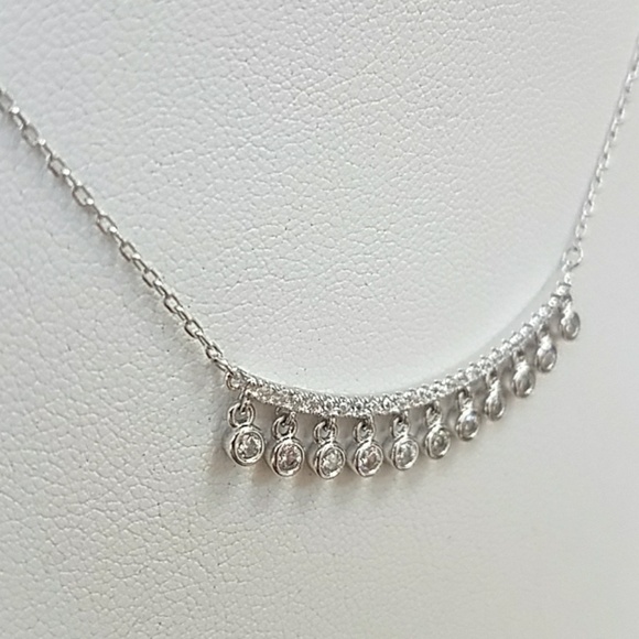 Dangling CZ Necklace adjustable chain - Picture 3 of 8