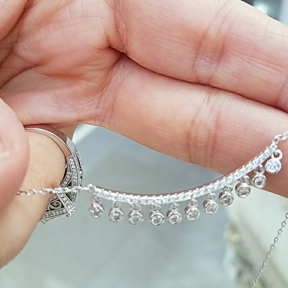 Dangling CZ Necklace adjustable chain - Picture 8 of 8