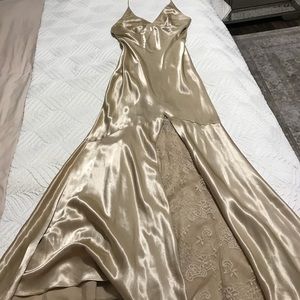 Champagne satin mermaid dress