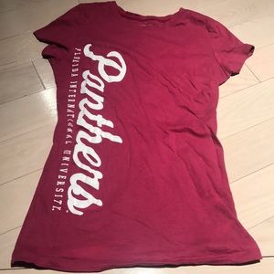 Magenta FIU Panthers Tee Size M Glitter