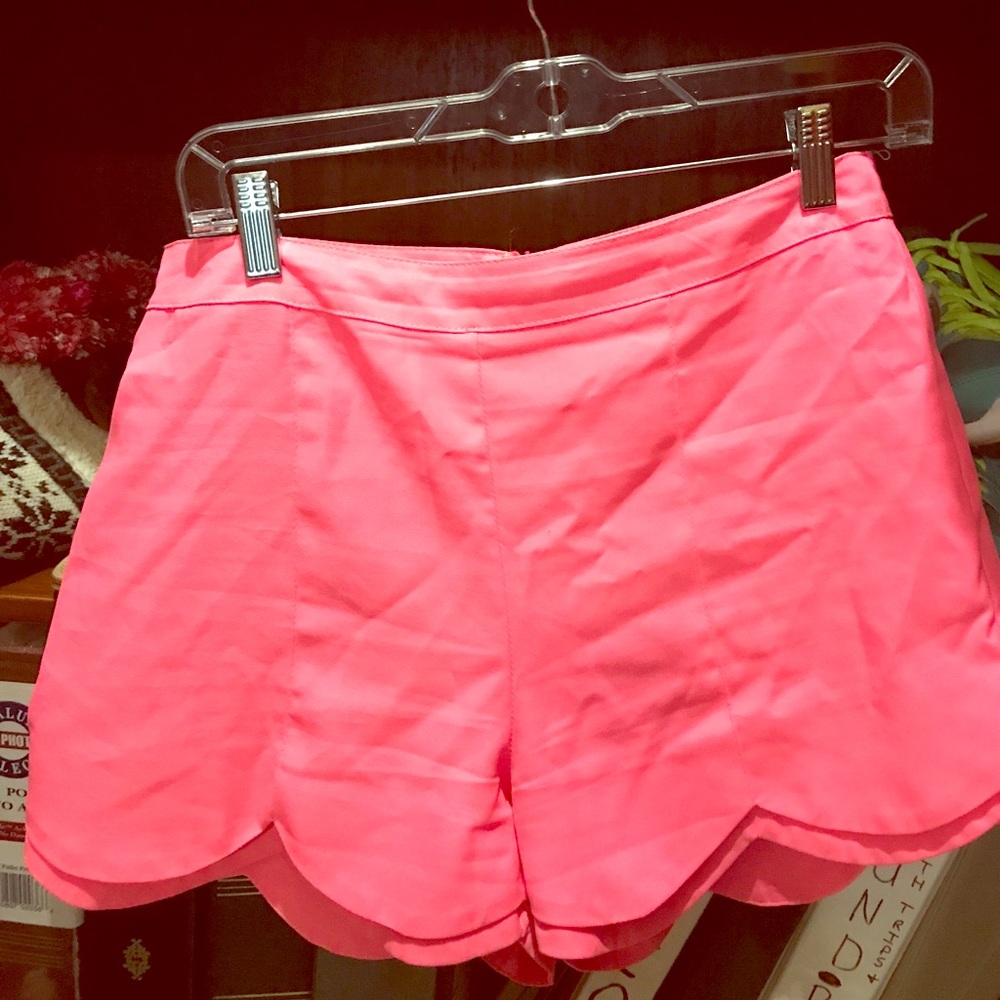 Hot Pink Scallop Shorts