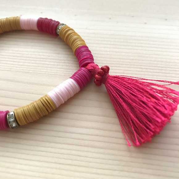 DONATED  Loft Pink Tassel Bracelet - Picture 3 of 3