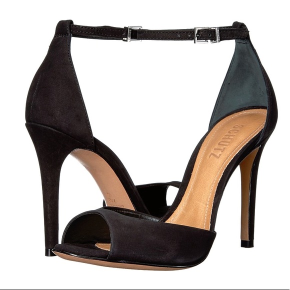 black suede sandals heels