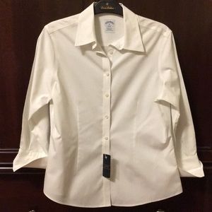 6p Brooks Brothers White Button Down