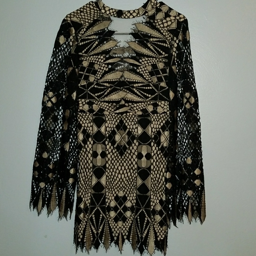 Black and gold cocktail dress