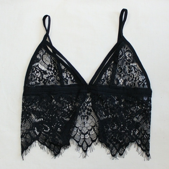 Farah Lace Bralette Top in Black  - Picture 2 of 5