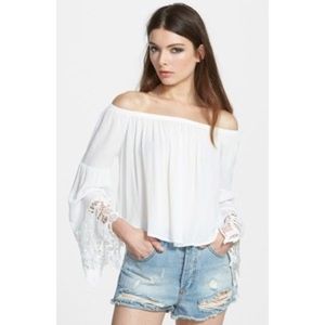Nordstrom ASTR Off Shoulder Crochet Top