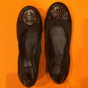 Tory Burch Black Patent Leather Ballet Flats