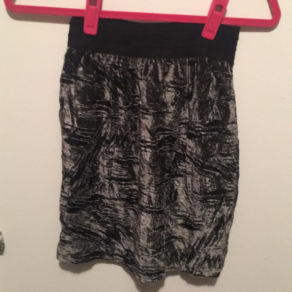 Black and silver velour skirt