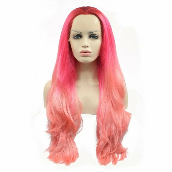 Peach Pink Ombre LaceFront Wig