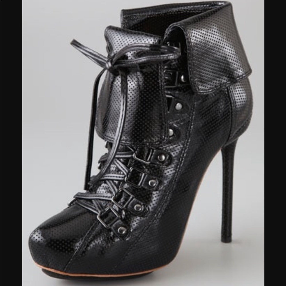 L.A.M.B. Gais Perforated Leather Booties