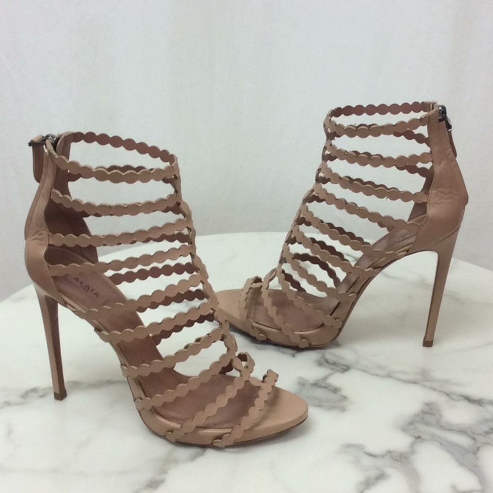 Alaia Neutral Cage Sandal Bootie