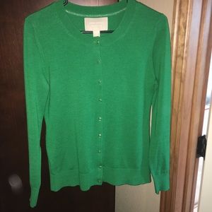 Banana Republic green cardigan w jeweled buttons