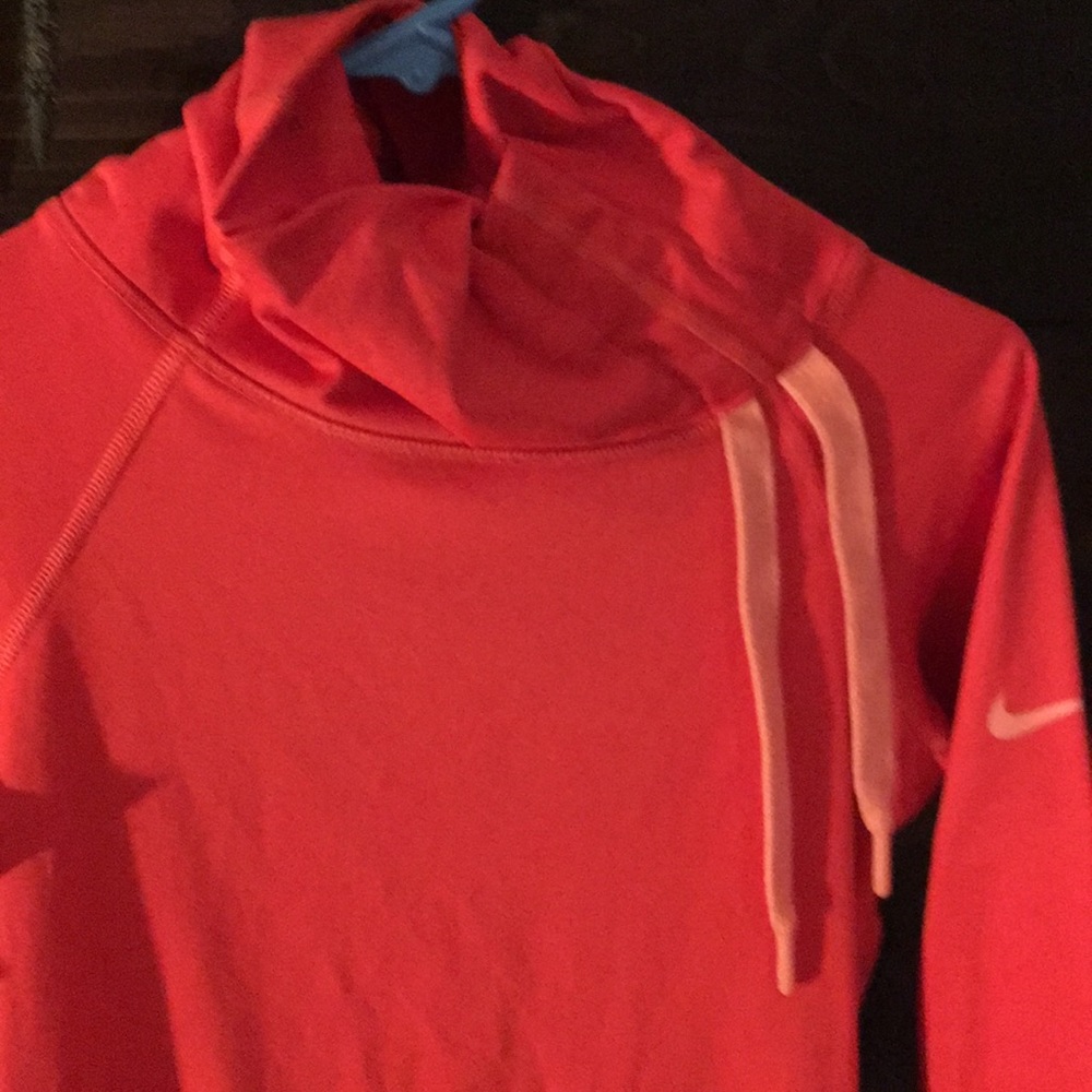 Nike cowl neck workout running long sleeve coral - Picture 2 of 3
