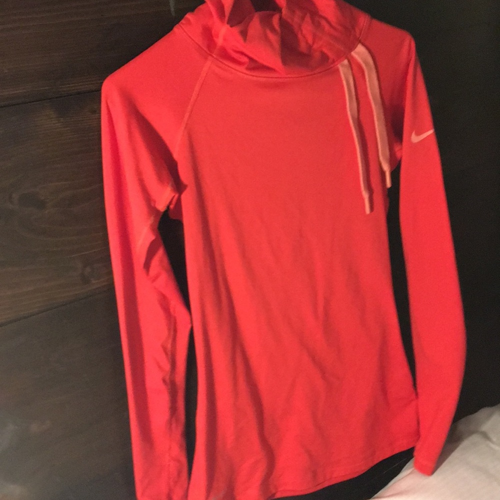 Nike cowl neck workout running long sleeve coral - Picture 3 of 3