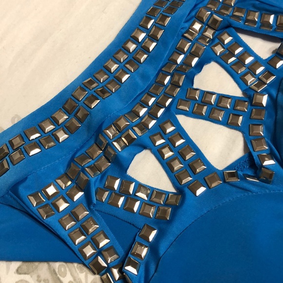 Stretchy Blue Mini Dress - Picture 2 of 2