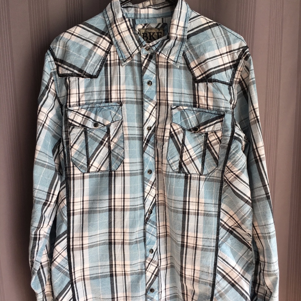Buckle men's slim fit button-down shirt