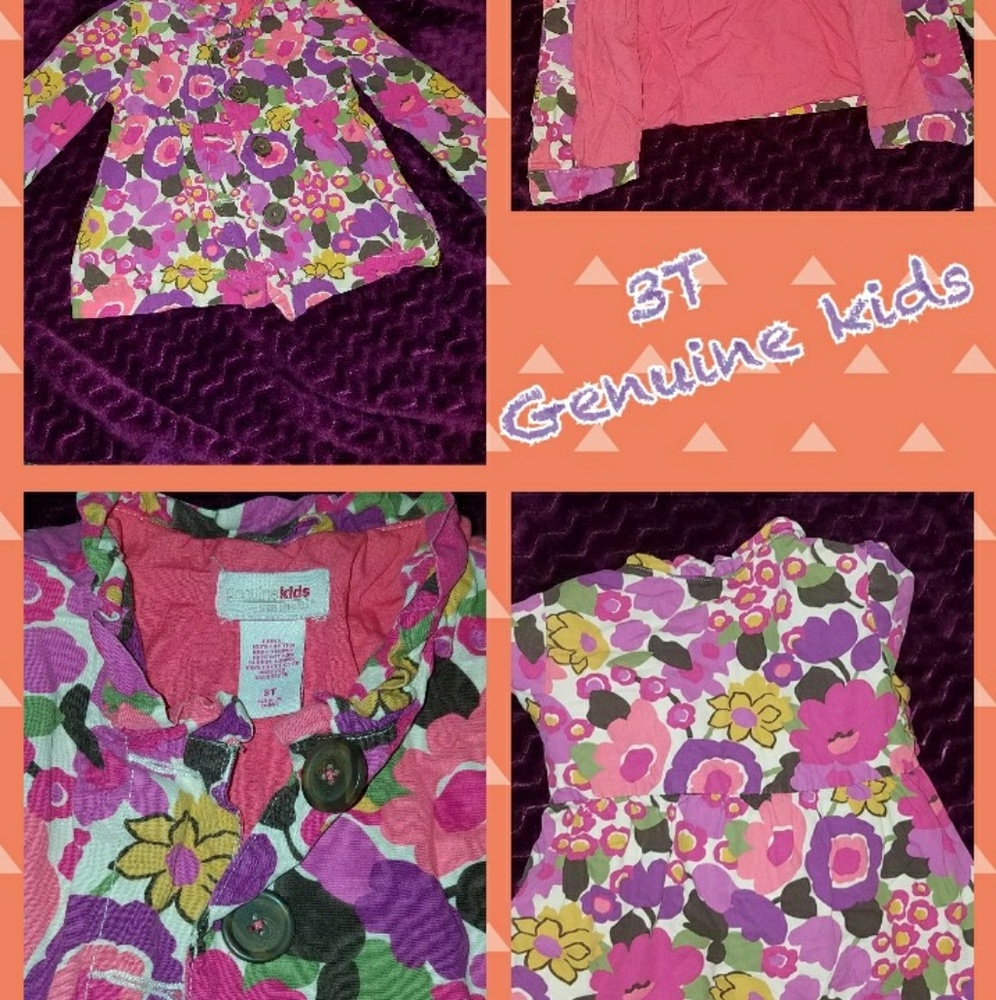 3T Adorable Floral Peacoat