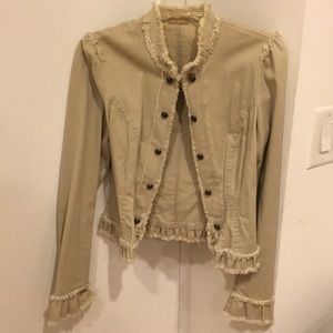 Tan lightweight jacket.