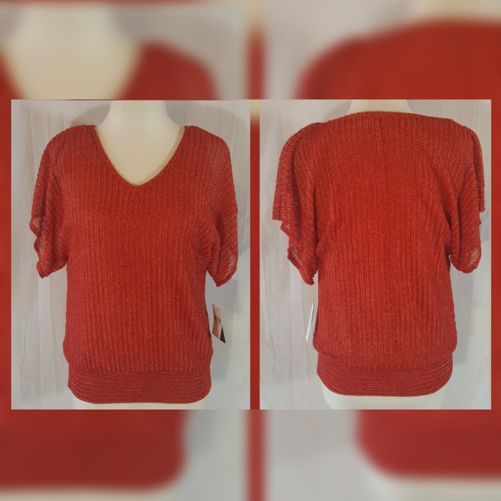 New Directions Metallic Knit Top