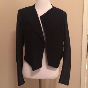 Theory Drape jacket with leather sleeves