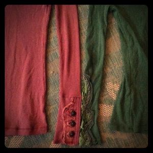 Two free people long sleeve tops!