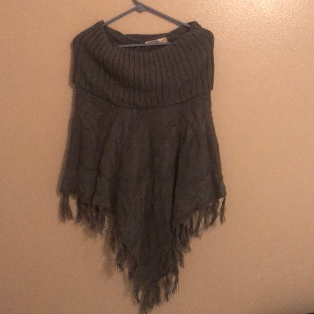 Gray poncho