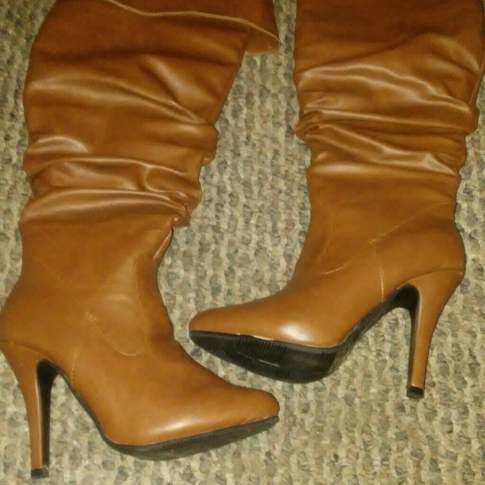 Thigh High Cognac Boots