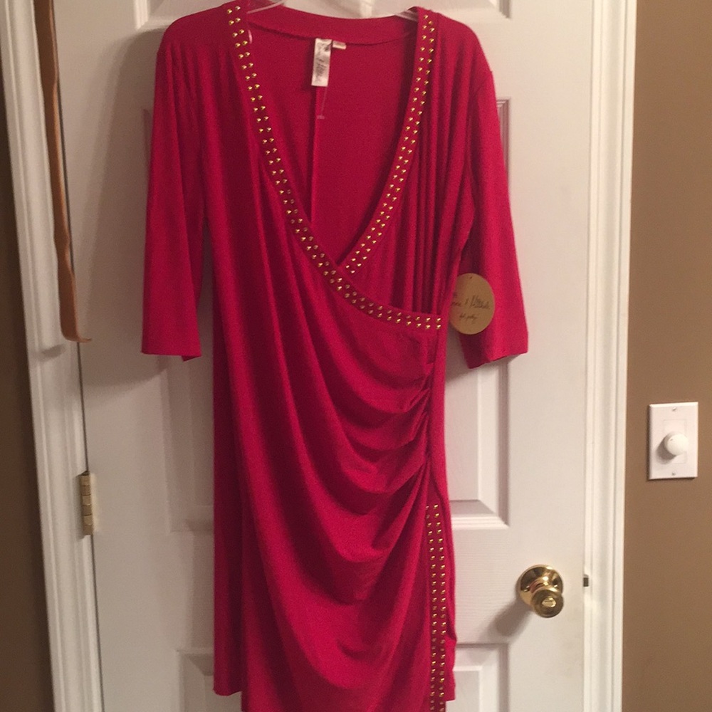 Lady in red dress