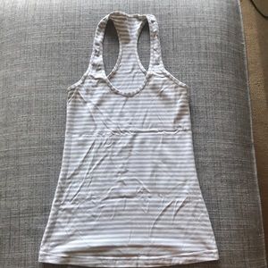 Lululemon gray and white stripe racer back