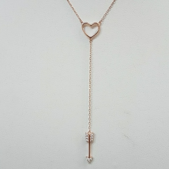 New Rose Gold Heart and Arrow Necklace