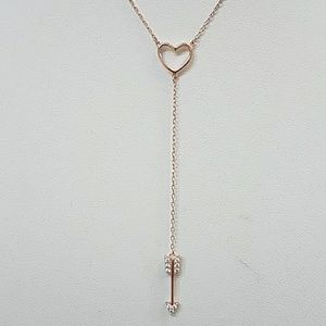 New Rose Gold Heart and Arrow Necklace