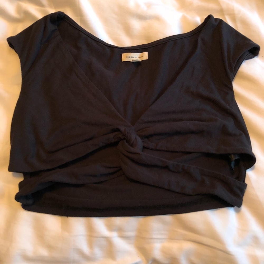 Silence + Noise Black Crop Top