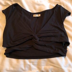 Silence + Noise Black Crop Top