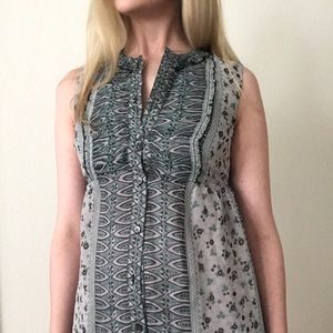 Anna Sui for Anthropologie Blue Silk Dress