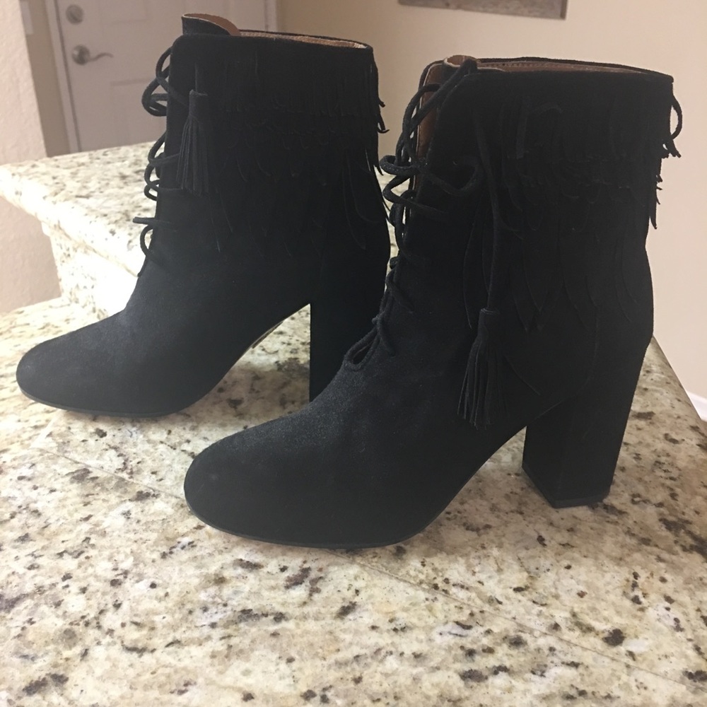 Aquazzura Woodstock Fringe Lace-Up Bootie