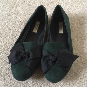 Simply Vera Green + Black Bow Flats