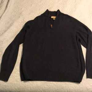 Navy blue quarter zip sweater