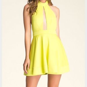 Bebe Lime green halter dress