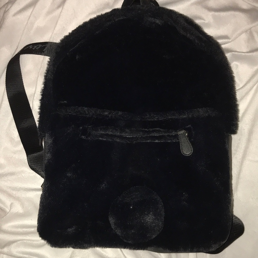 NWOT Betsey Johnson Furry BackPack With Hood