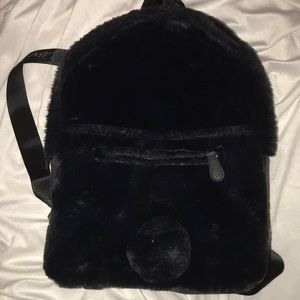NWOT Betsey Johnson Furry BackPack With Hood