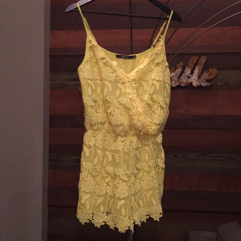Ark & Co. yellow lace romper