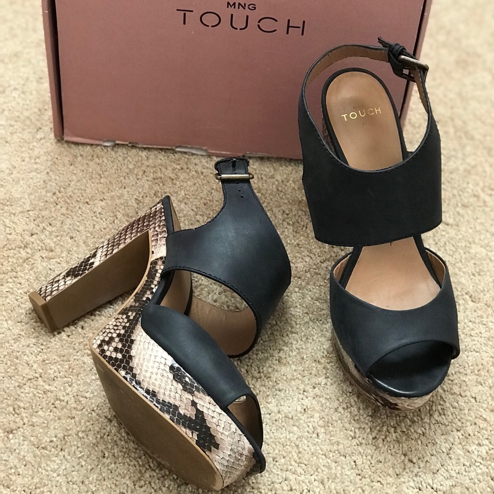 Mango Touch real leather sandals