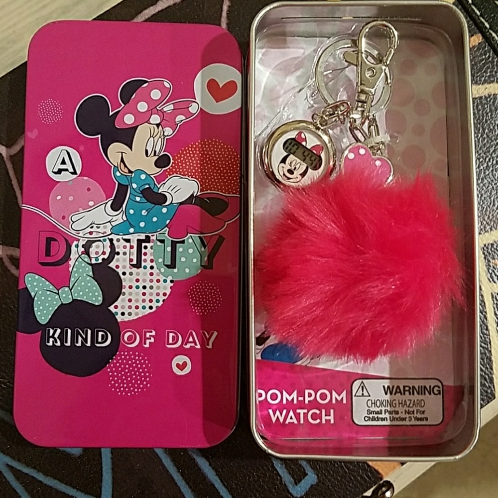 Girls Pom Keychain and Watch