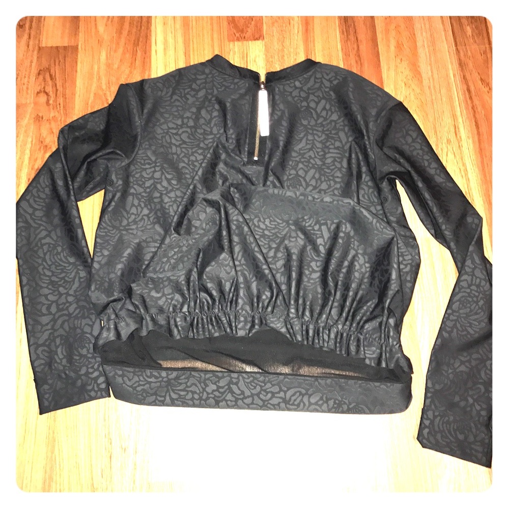 Lululemon black floral mesh jacket sweater 4 6