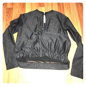Lululemon black floral mesh jacket sweater 4 6