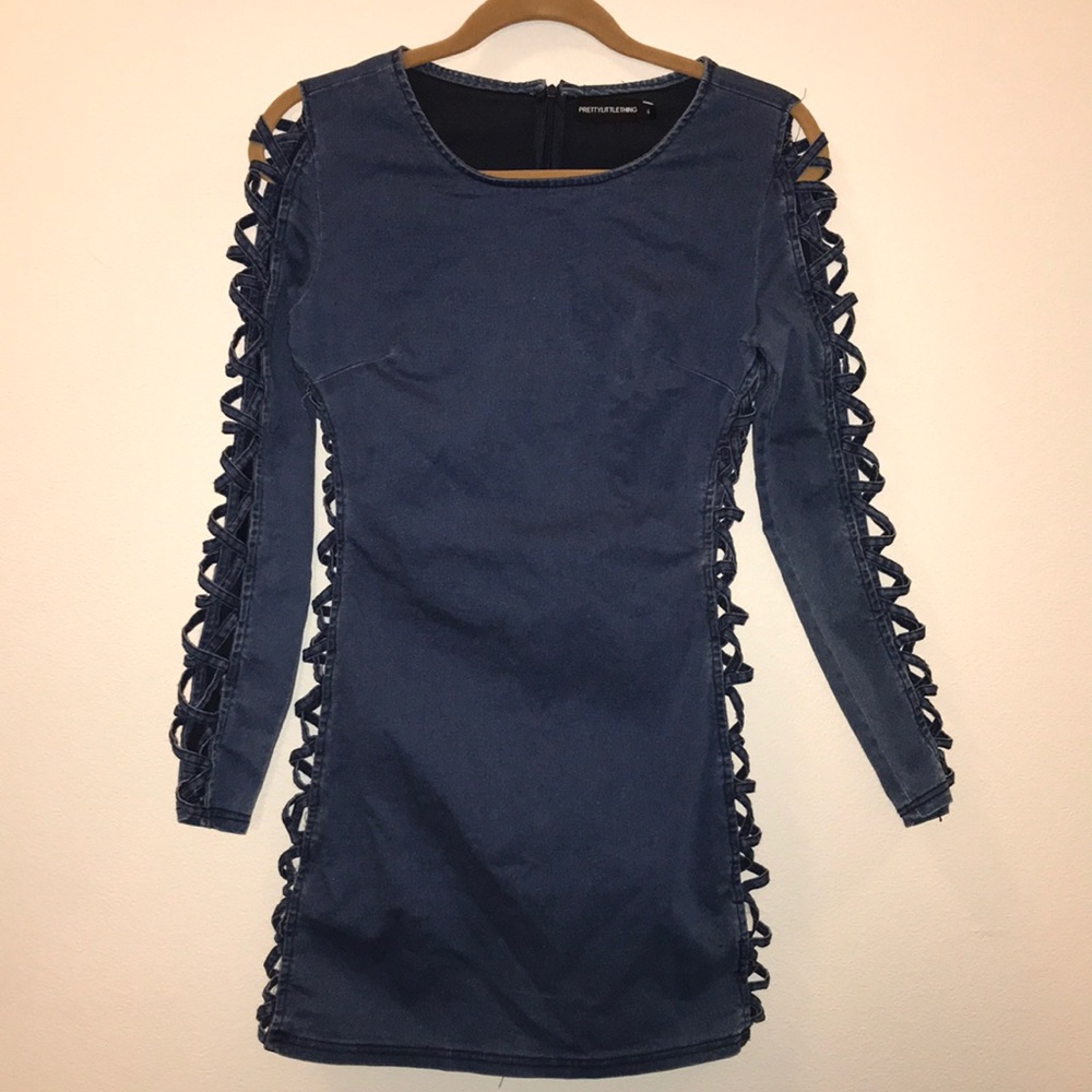 Denim cutout dress