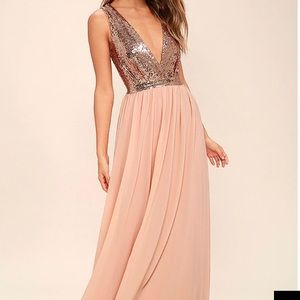 Lulu’s sequined maxi dress. Never worn with tags