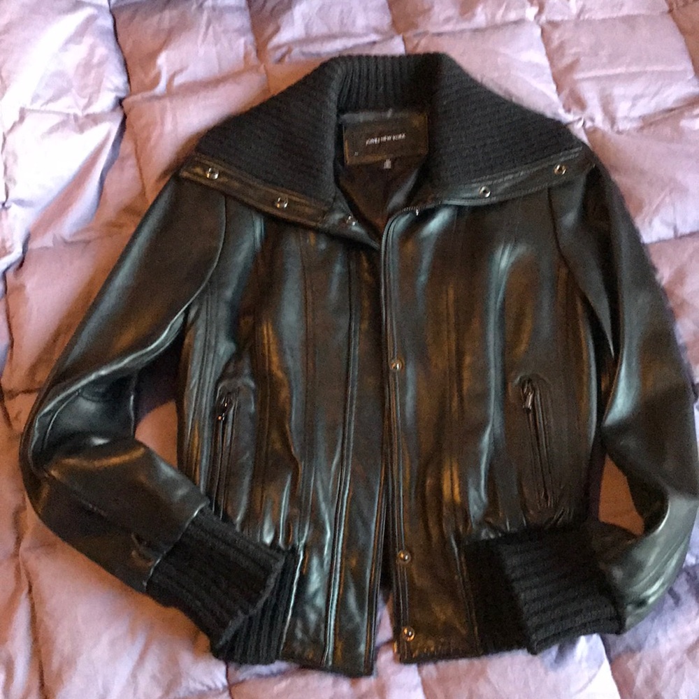 Leather bomber jacket 😎